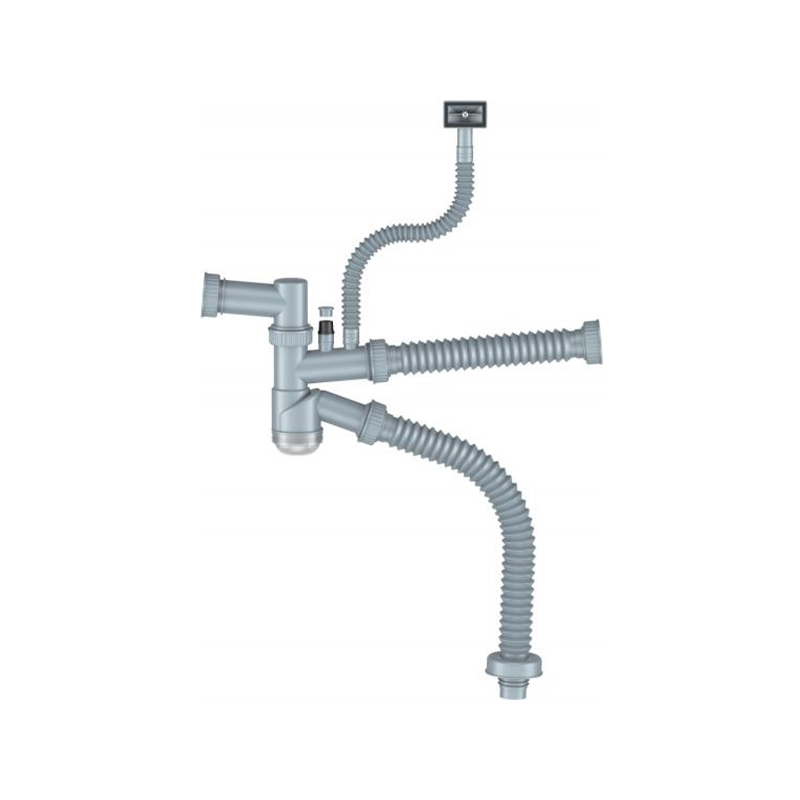 Tubo de drenaje extensible con trampa antiolor de doble desbordamiento BSJ709